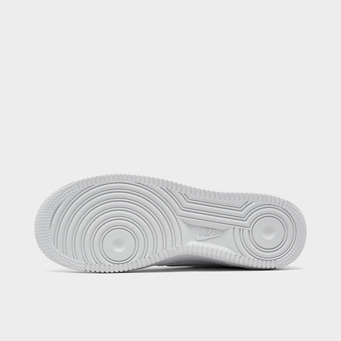 Big Kids' Nithtke Air Force 1 Low Casual Shoes - White/White - Bottom view