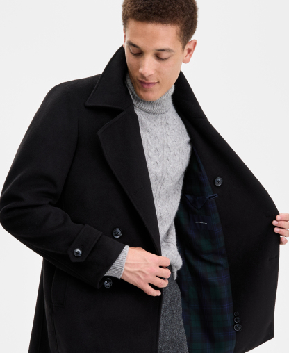Tommy Hilfiger Men's Modern Fit Peacoat - Black