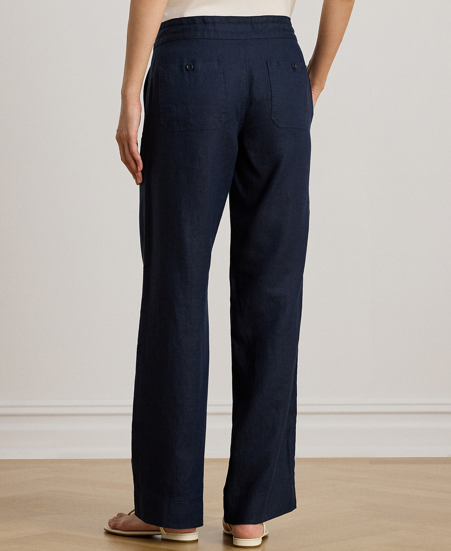 Lauren Ralph Lauren Women's Wide-Leg Linen Pants - Lauren Navy