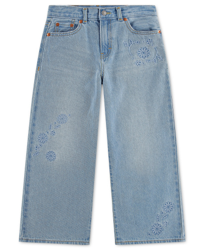 Levi's Girls' 7-16 Embroidered High-Rise Baggy Jeans - Marin Babe