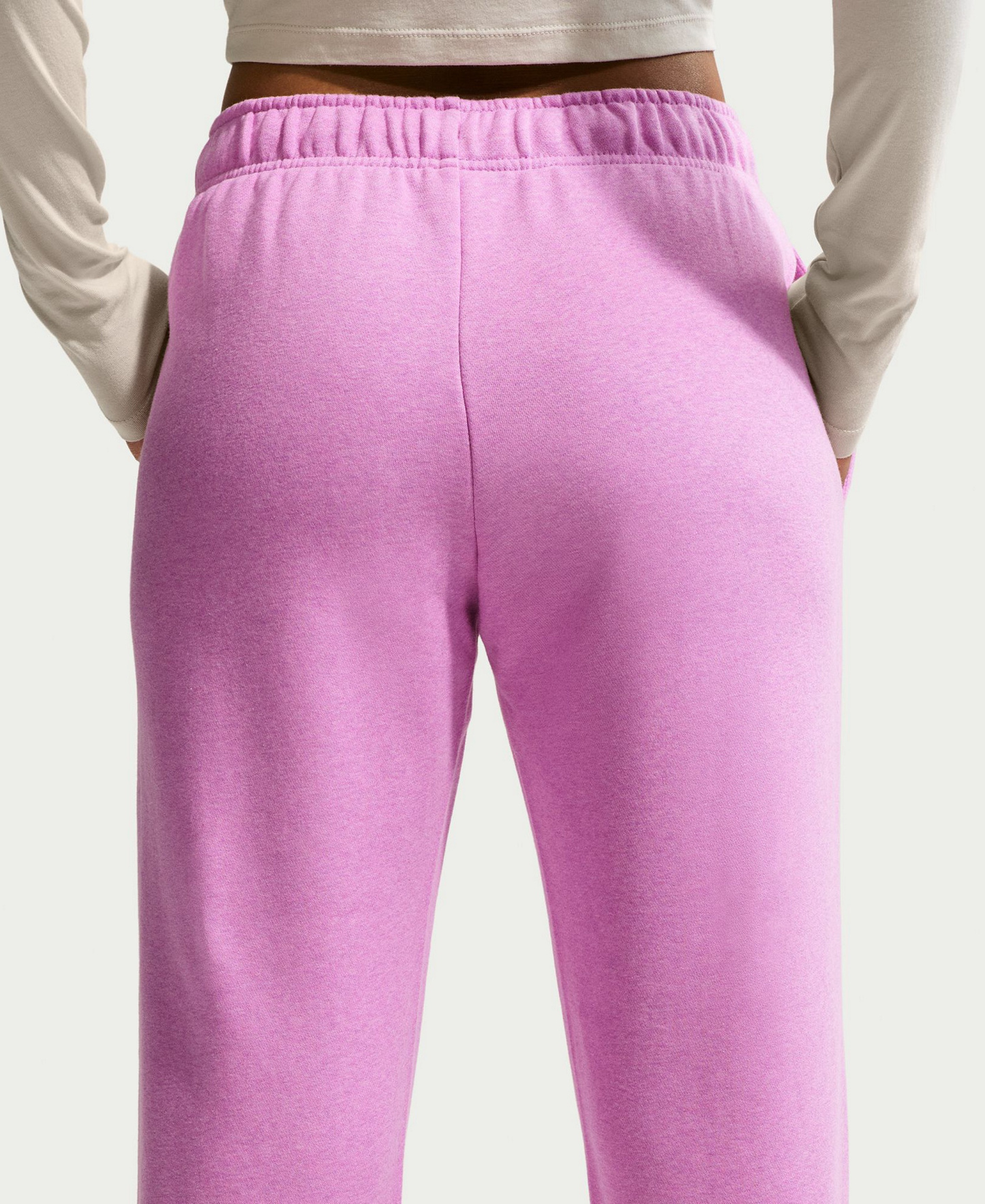 Nike Women's Sportswear Club Fleece Mid-Rise Joggers - Lt Magenta/htr/white