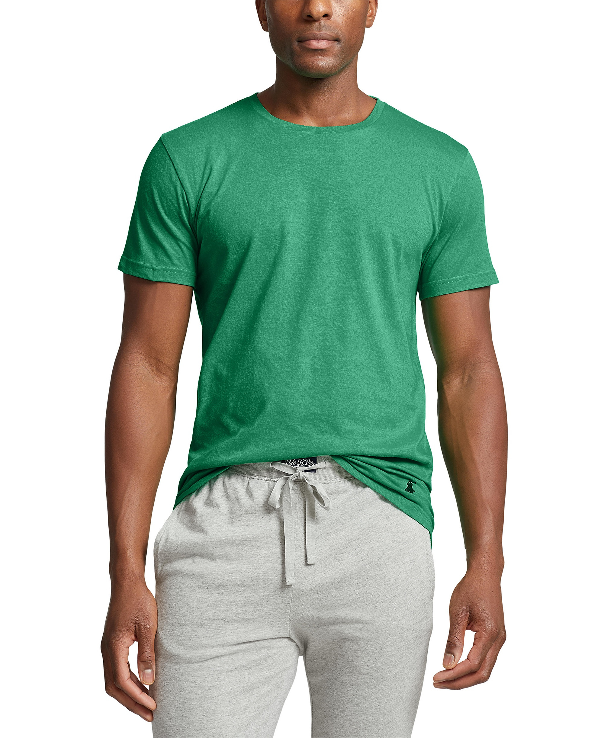 Polo Ralph Lauren Men's 3-Pack Classic Cotton Crew Undershirts - White/Raft Green/Office Blue