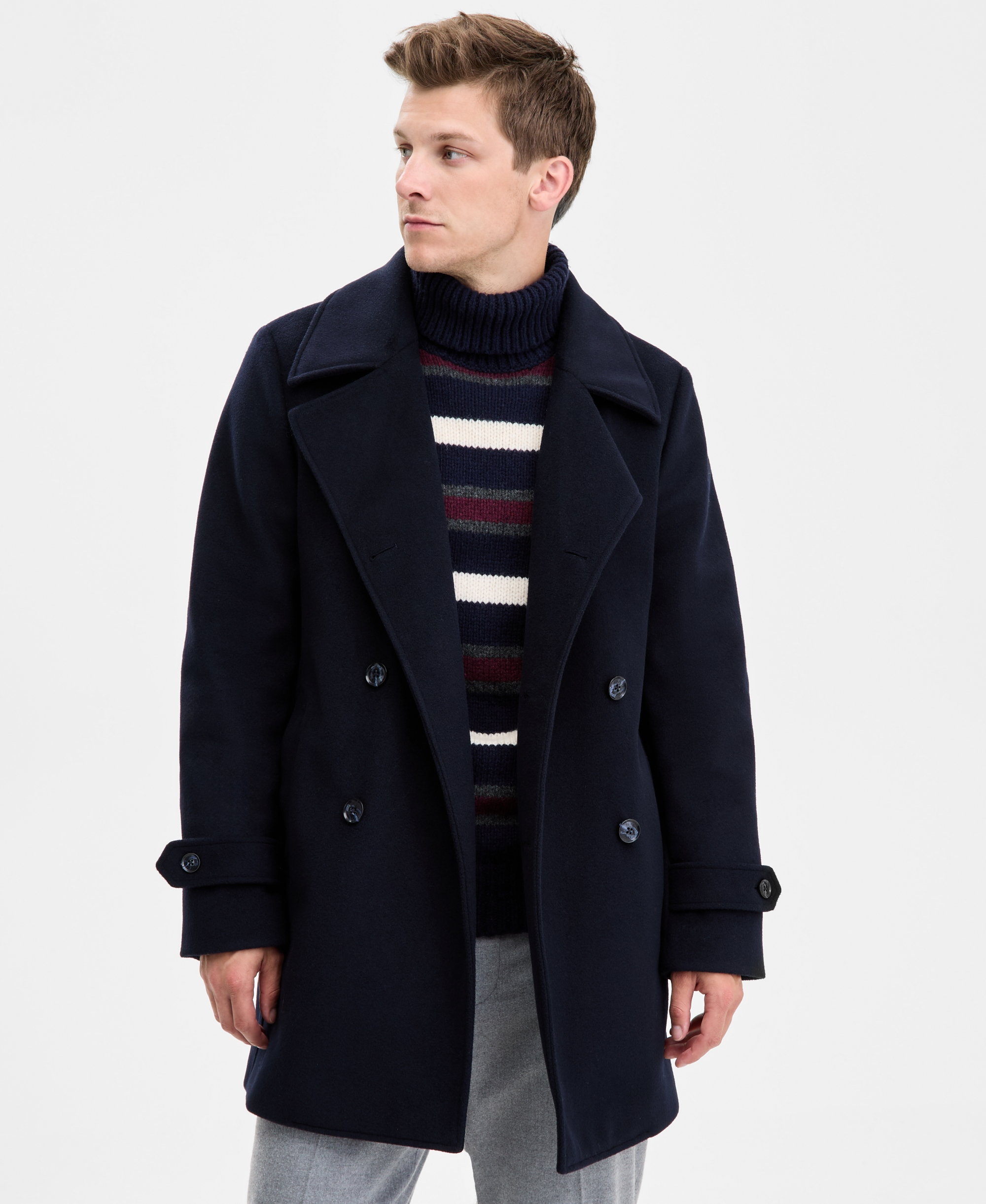 Tommy Hilfiger Men's Modern Fit Peacoat - Navy