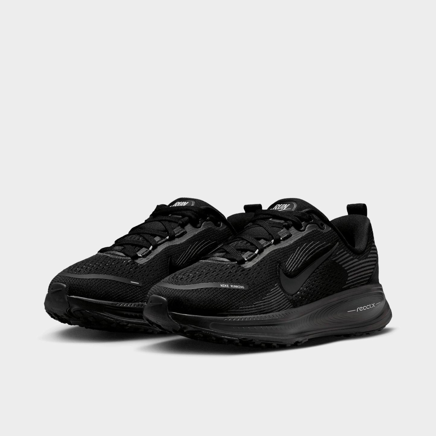 Big Kids' Nithtke Vomero 18 Running Shoes - Part 2 - Black/Dark Smoke Grey/Light Smoke Grey - Both shoes facing left