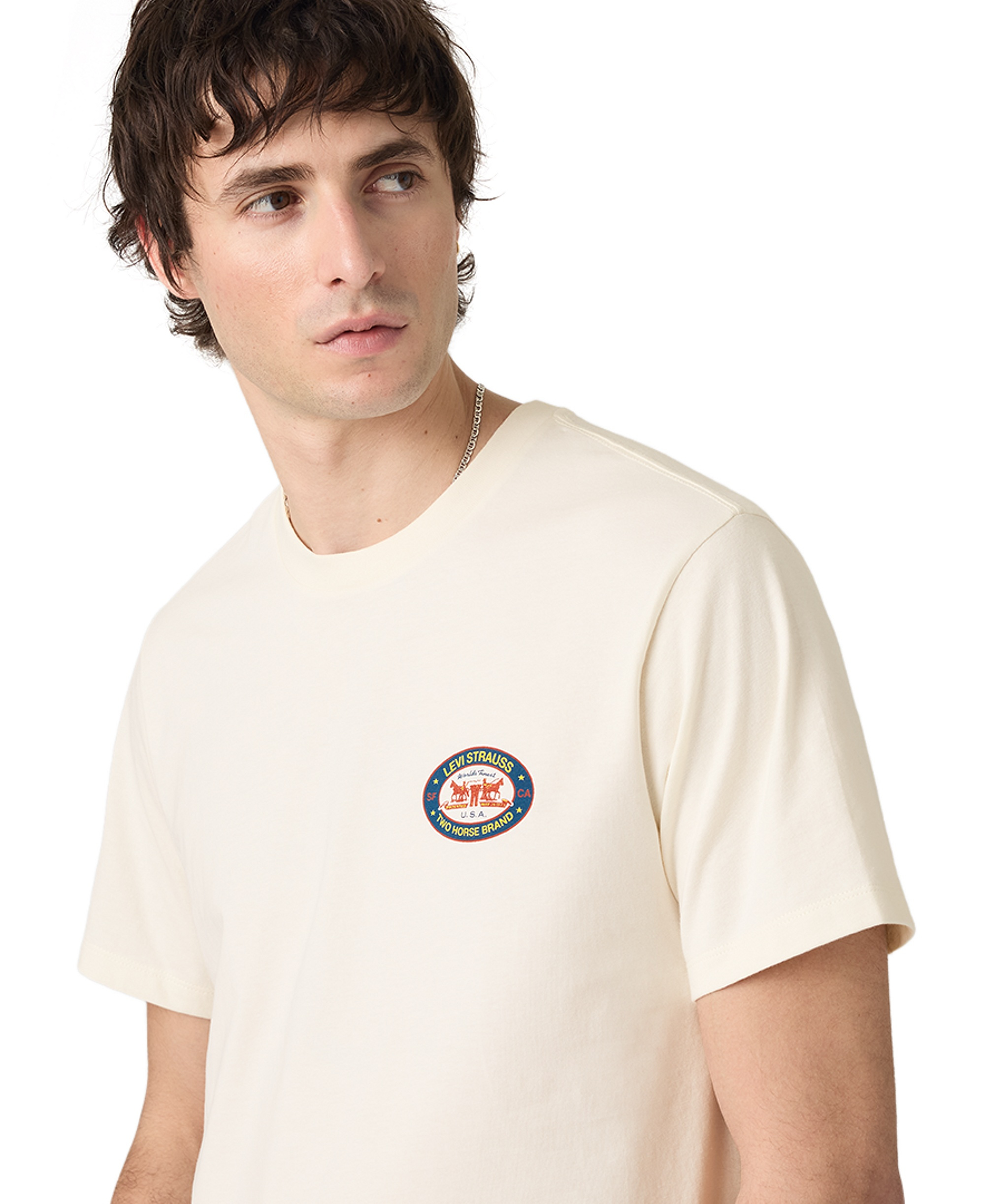 Levi's Men's Graphic Logo Crewneck T-Shirt - Egret