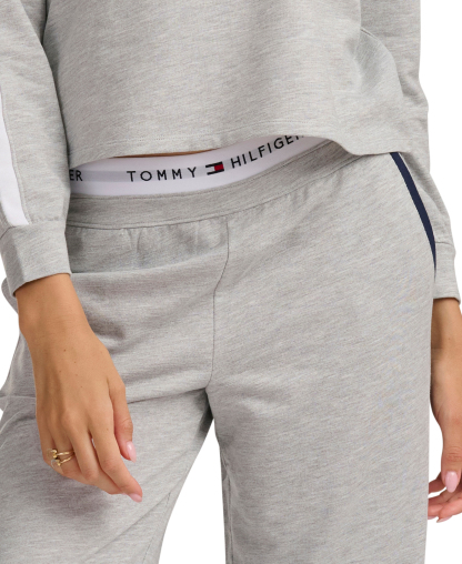 Tommy Hilfiger Women's Long-Sleeve Wide-Leg Pullover and Long Pants, 2-Piece Set - Heather Gray