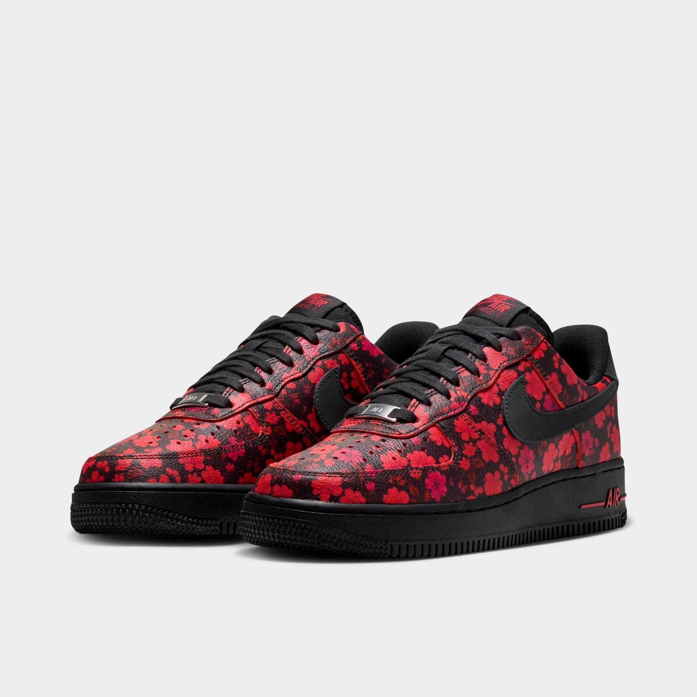 Women's Nithtke Air Force 1 '07 Floral Casual Shoes - Multi-Color/Cinnabar/Off Noir - Both shoes facing left