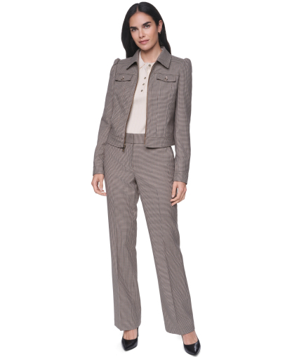 Tommy Hilfiger Women's Long-Sleeve Full-Zip Jacket - Khaki Multi