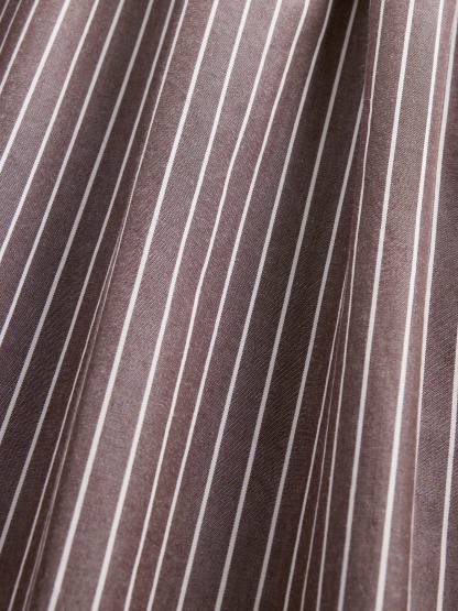 Poplin Drop-Waist Maxi Skirt - Brown stripe