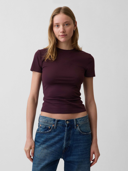 CloseKnit Jersey T-Shirt - Burgundy bordeaux
