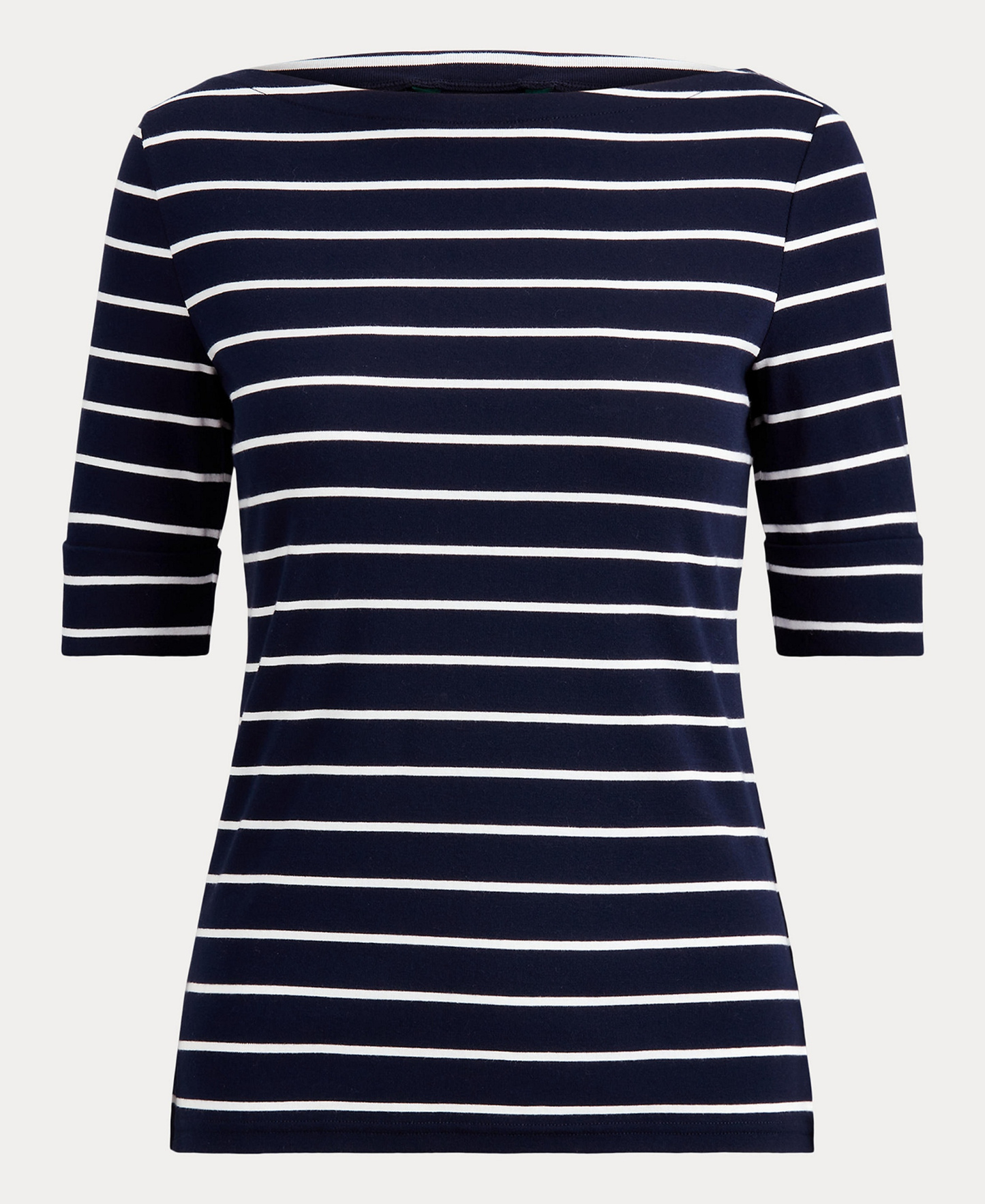 Lauren Ralph Lauren Women's Striped Boat Neck Top - Navy/White