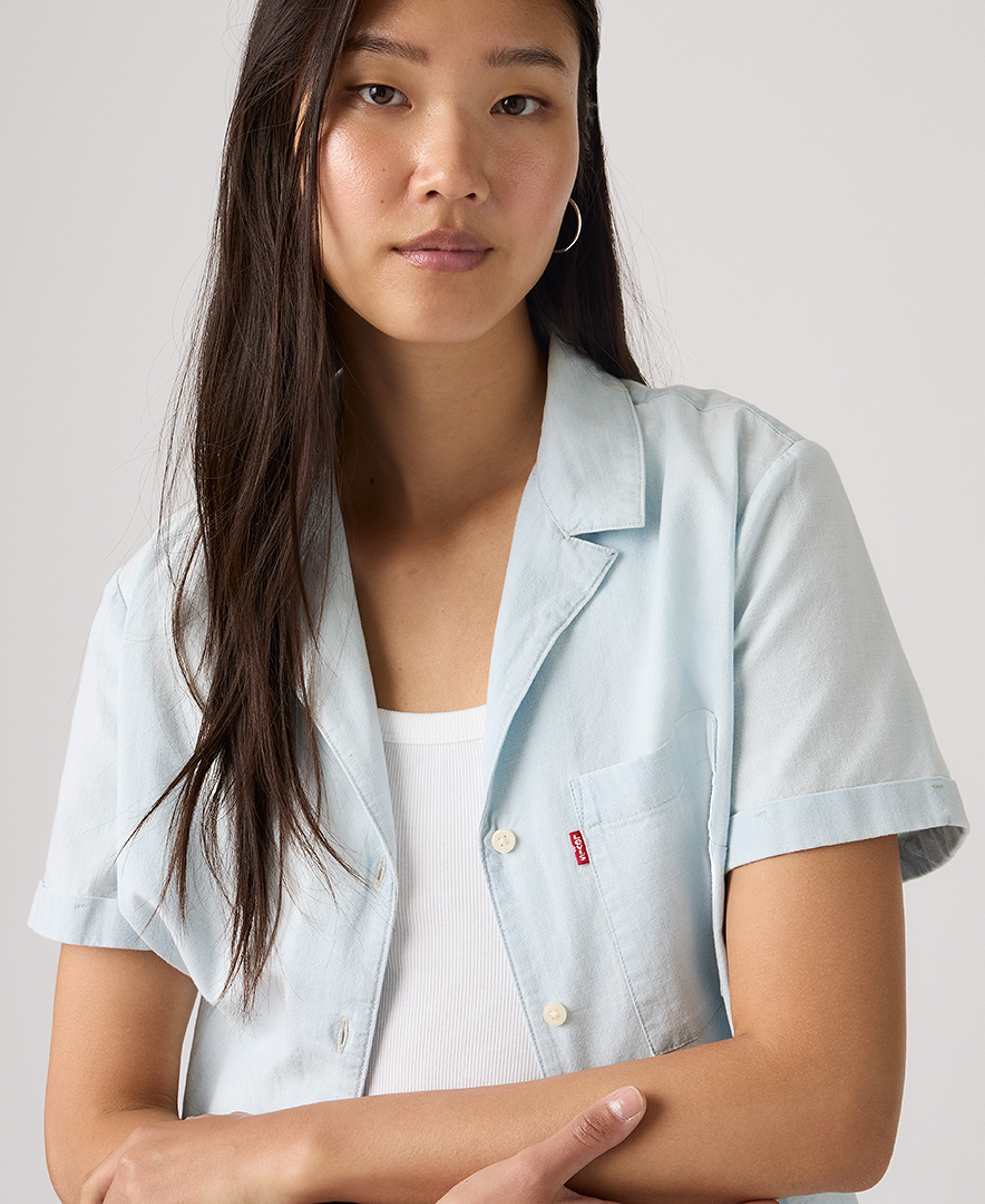 Levi's Women's Bennie Short-Sleeve Camp Shirt - Watch Me