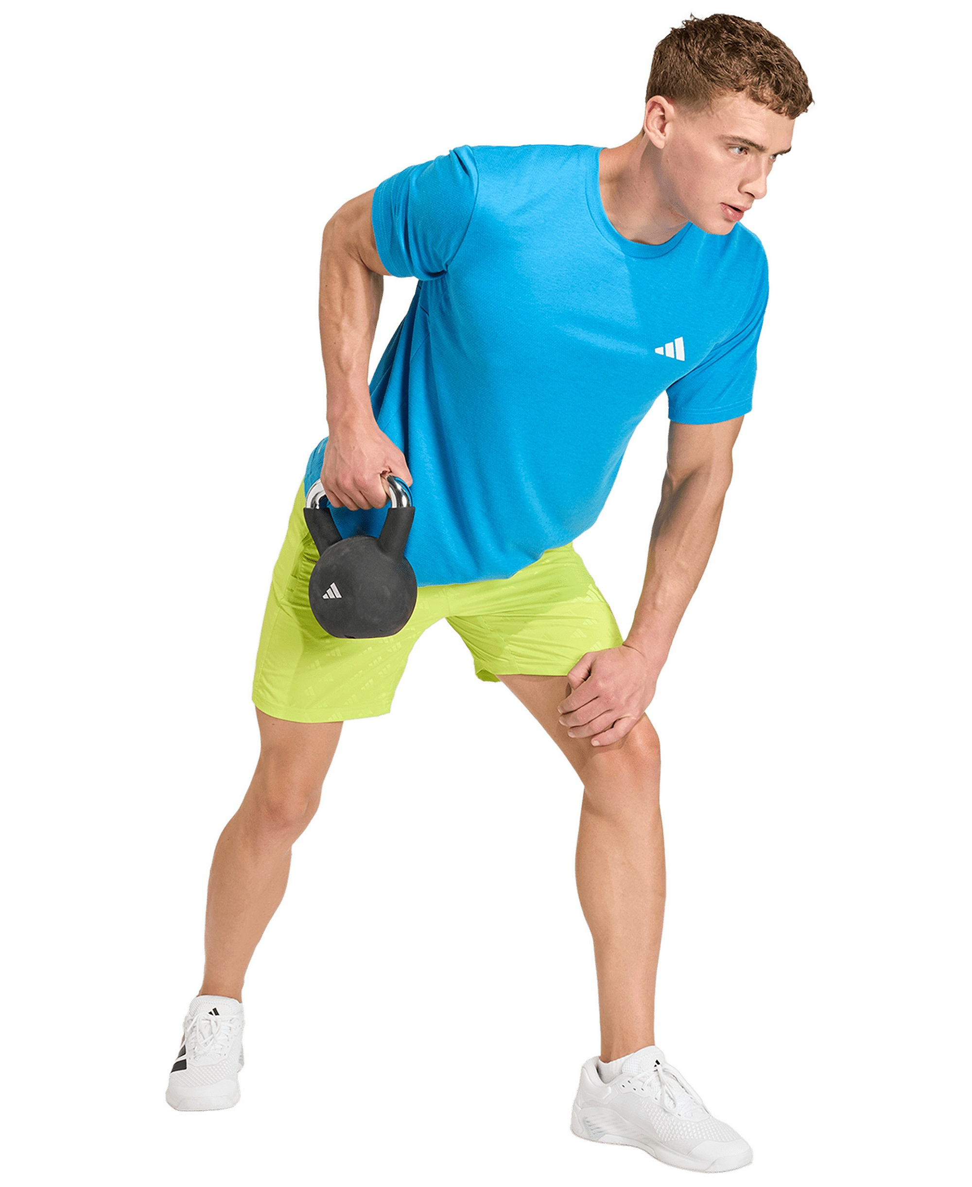 adidas Men's Workout Essentials Brandlove Woven Shorts - Semi Solar Yellow