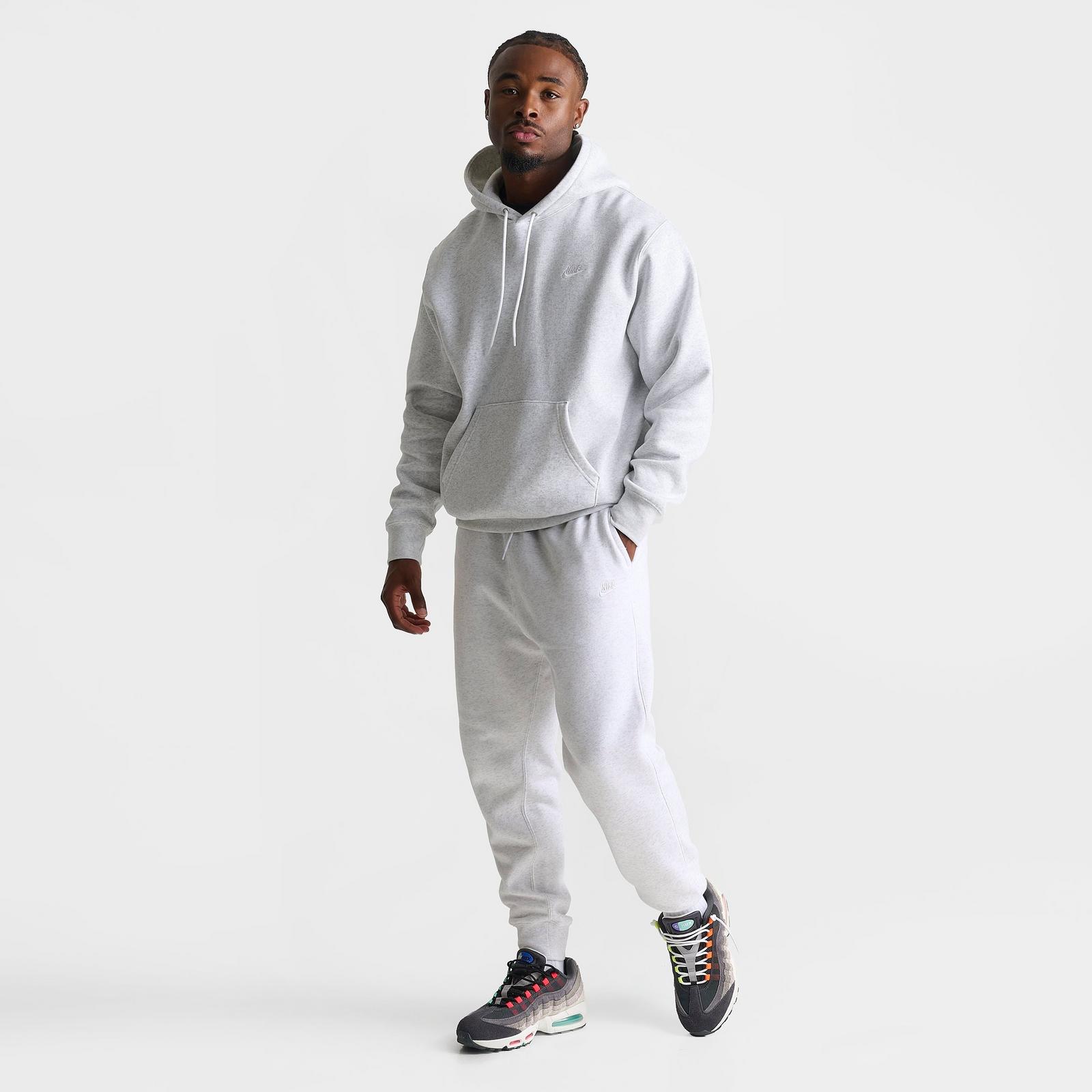 Men's Nike Club Fleece Premium Jogger Pants - Birch Heather/White