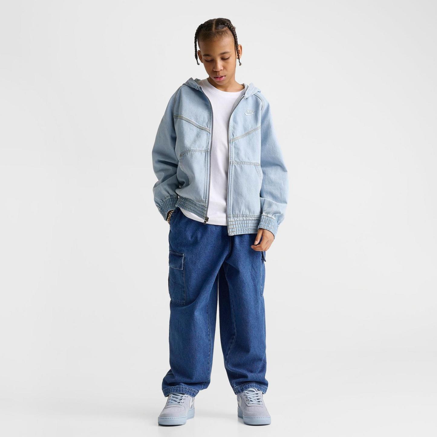 Big Kids' Nike Sportswear Collection Denim Cargo Pants - Mystic Navy/Aegean Storm/Coastal Blue