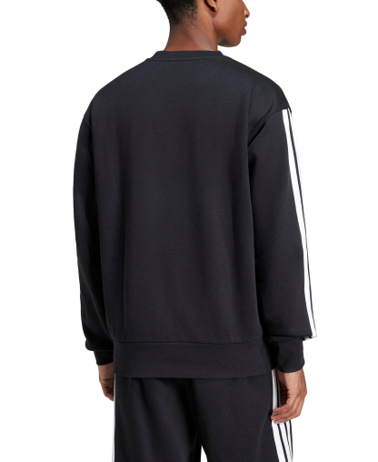 adidas Men's Essentials 3-Stripes Fleece Sweatshirt - Black/White