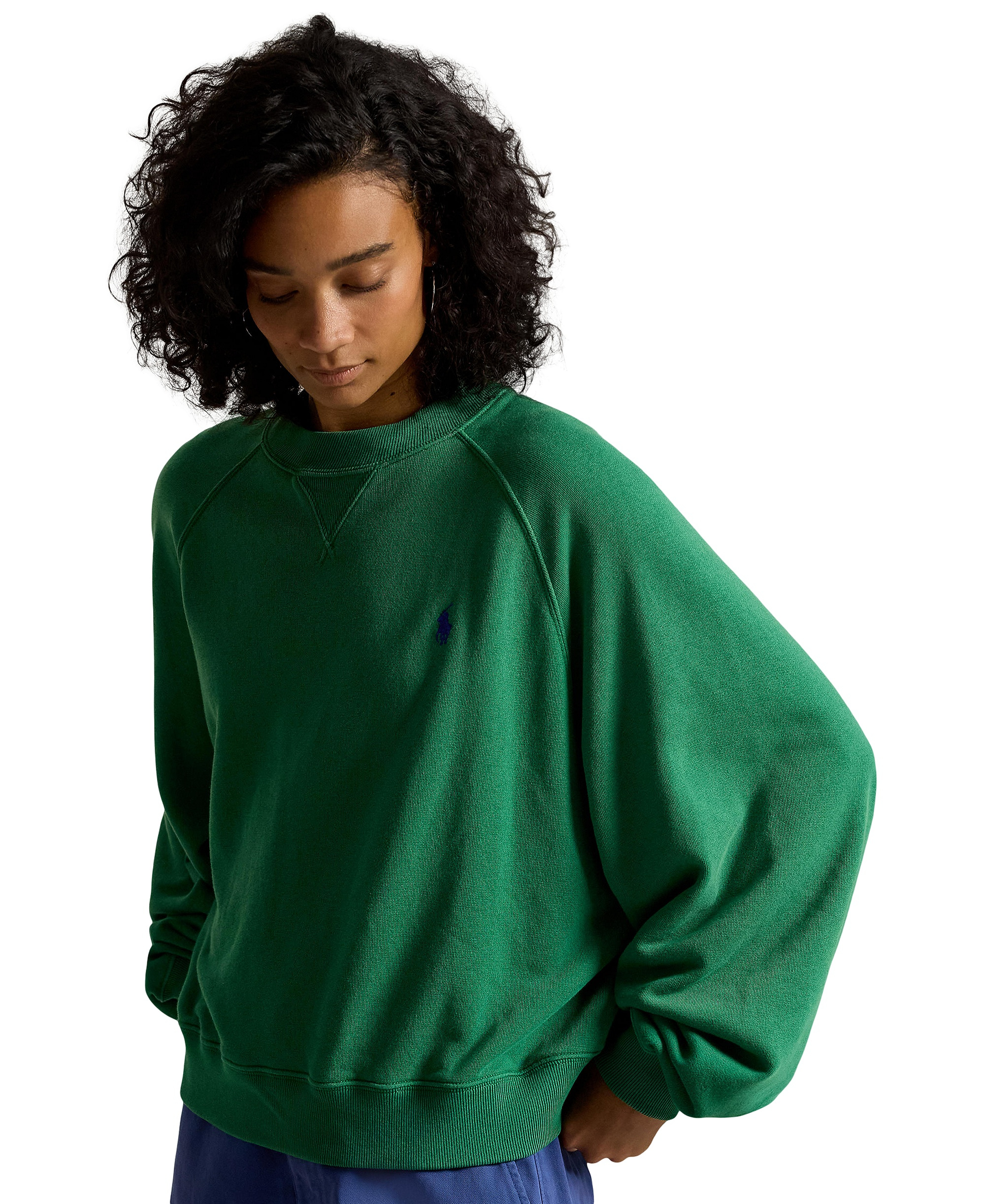 Polo Ralph Lauren Women's Lightweight Fleece Crew Neck Sweatshirt - Fiji Green