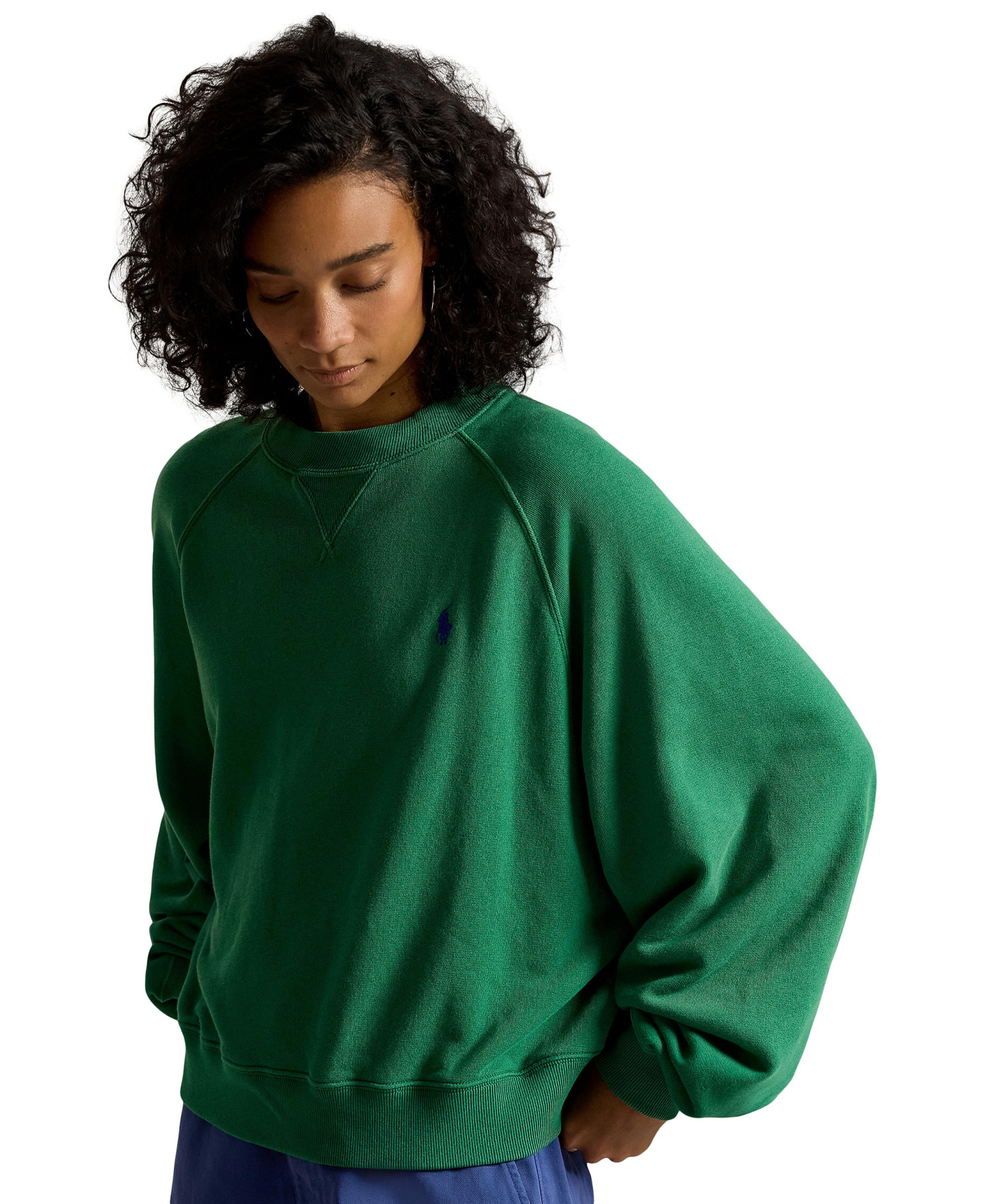 Polo Ralph Lauren Women's Lightweight Fleece Crew Neck Sweatshirt - Fiji Green