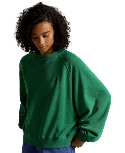 Polo Ralph Lauren Women's Lightweight Fleece Crew Neck Sweatshirt - Fiji Green