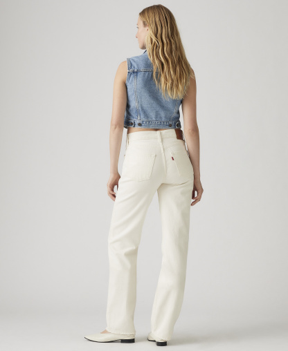 Levi's Premium Women's 501 90's Mid-Rise Straight-Fit Jeans 30" - Ecru Booper No Damage
