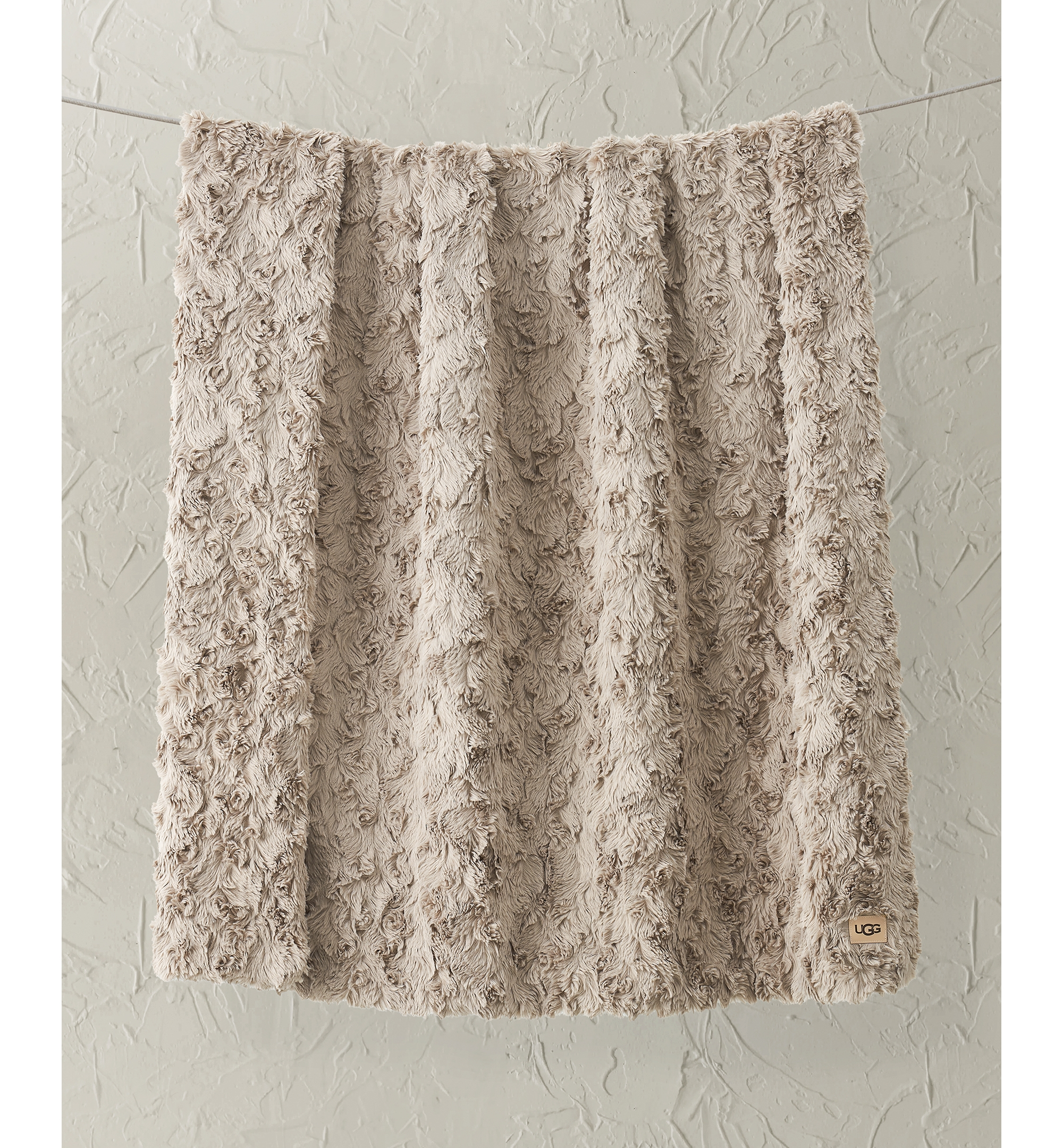 UGG® Adalee Faux Fur Throw, 50" x 70" - Oyster