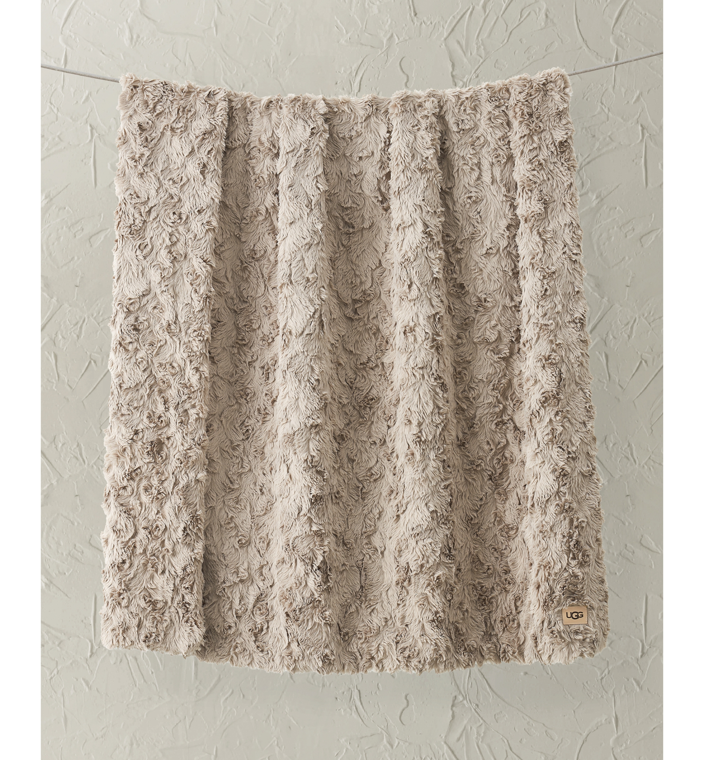 UGG® Adalee Faux Fur Throw, 50" x 70" - Oyster