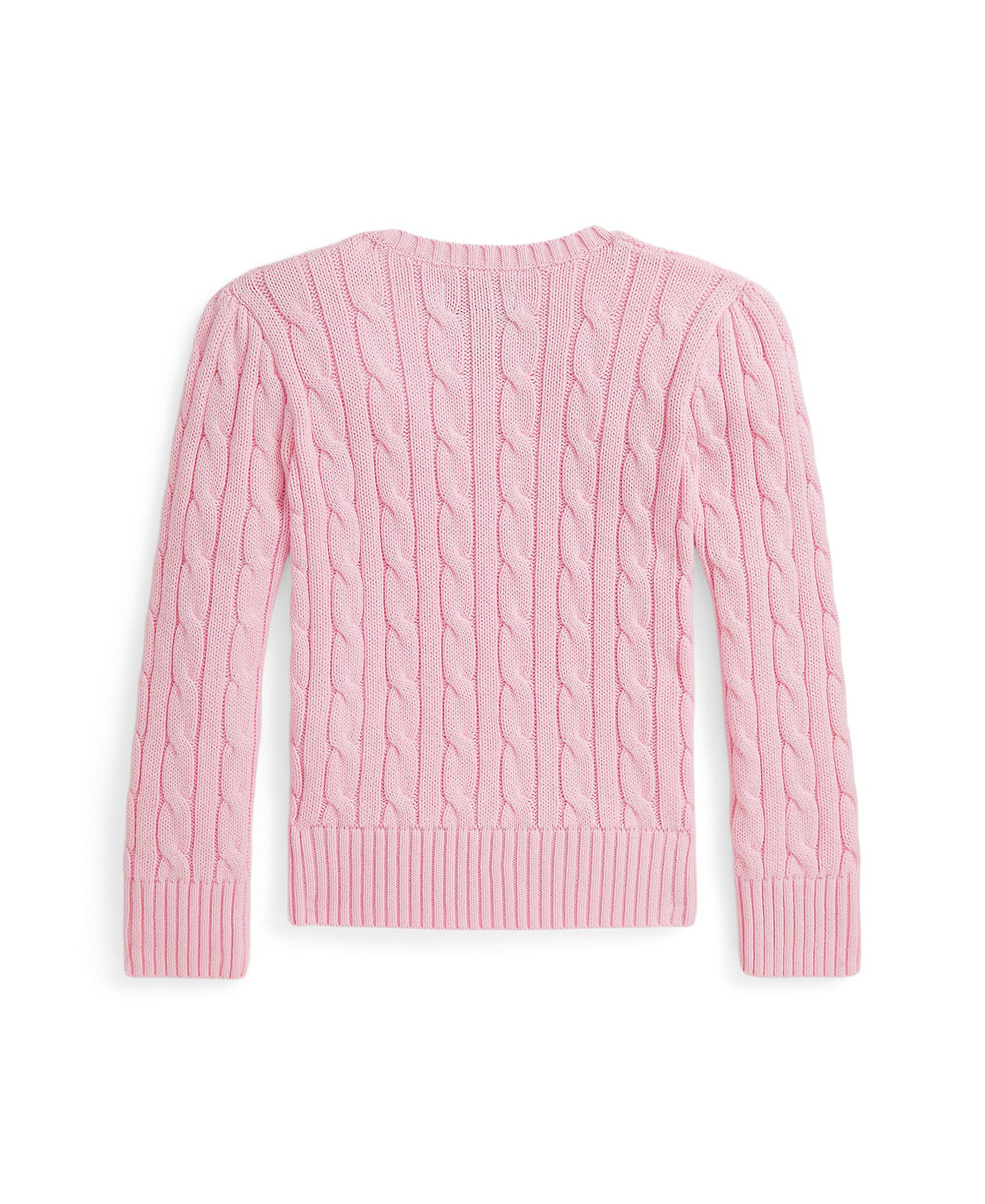 Polo Ralph Lauren Girls' 7-16 Cable-Knit Long Sleeves Sweater - Hint of Pink, Nevis
