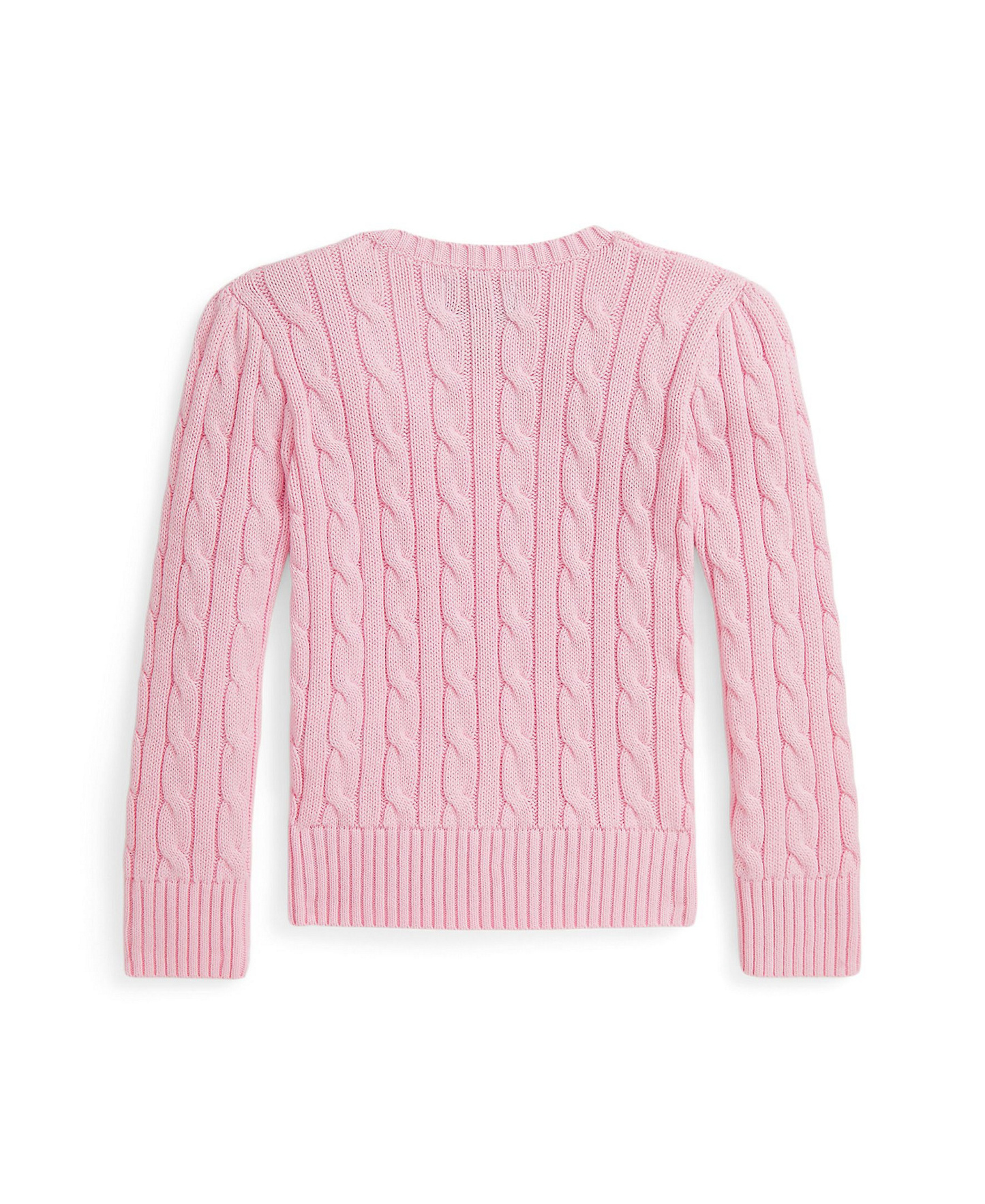 Polo Ralph Lauren Girls' 7-16 Cable-Knit Long Sleeves Sweater - Hint of Pink, Nevis