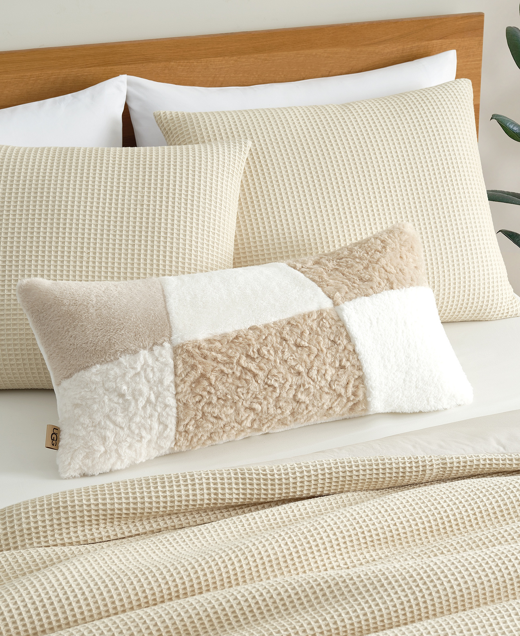 UGG® Sibel Textured Decorative Pillow, 14" x 30" - Cream