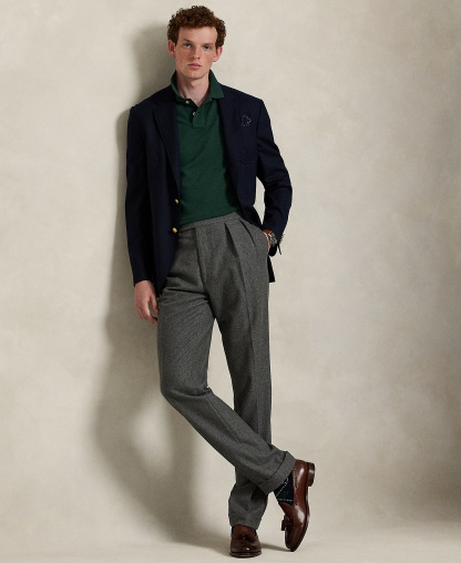 Polo Ralph Lauren Men's Custom Slim-Fit Mesh Polo Shirt - Scotch Pine Heather