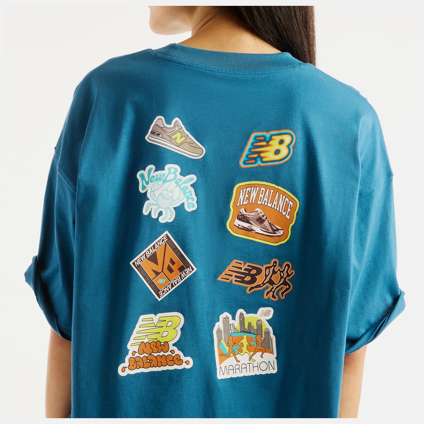 New Balance Sticker Pack Oversized T-Shirt, WT62P2R0STS