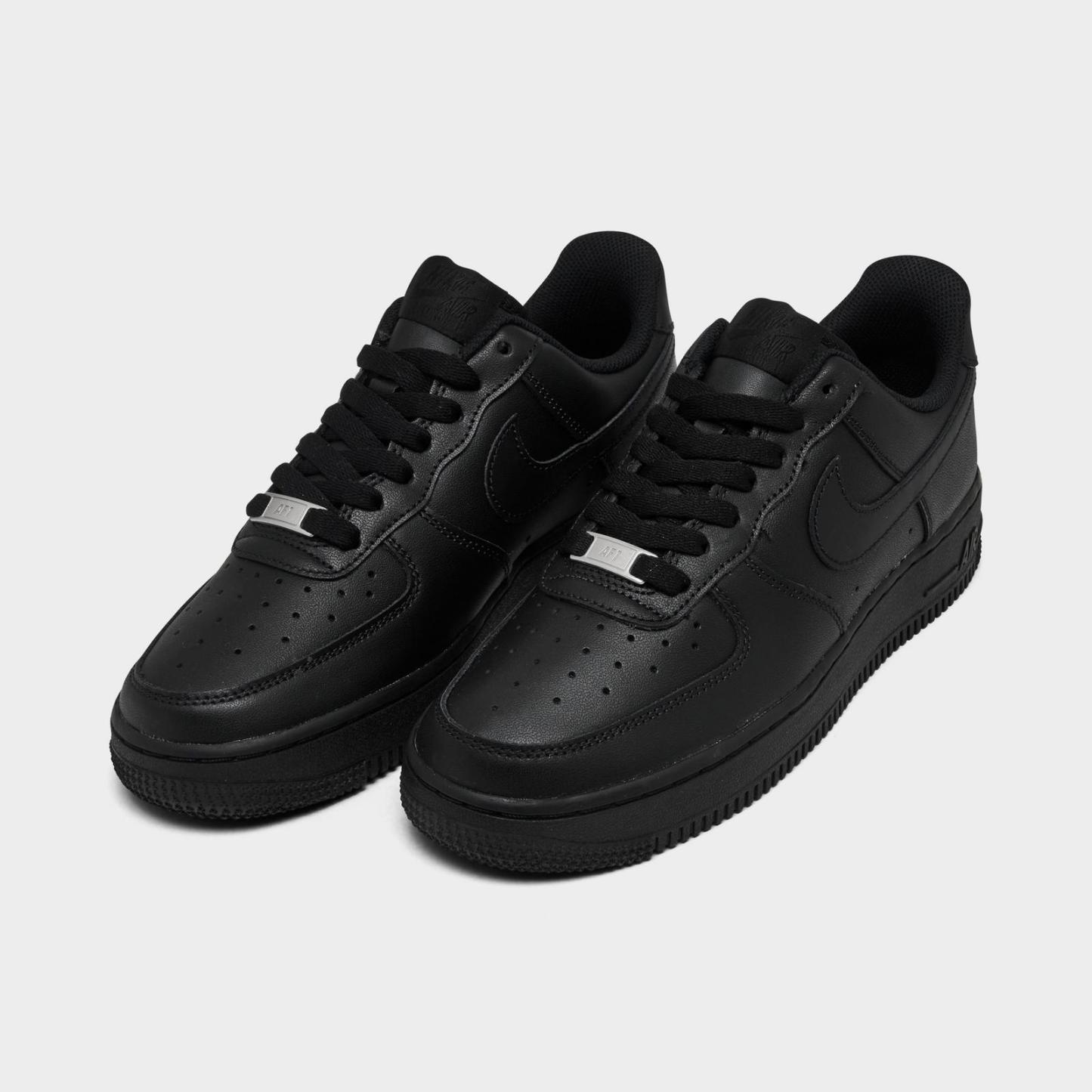 Women's Nike Air Force 1 Low Casual Shoes - Black/Black/Black