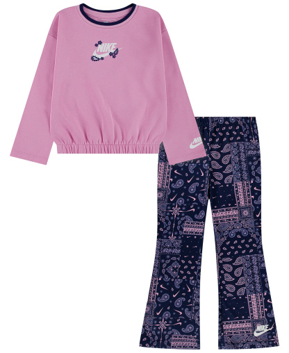 Nike Girls' 4-6X Retro Remix Long-Sleeve Top and Leggings, 2-Piece Set - Pink