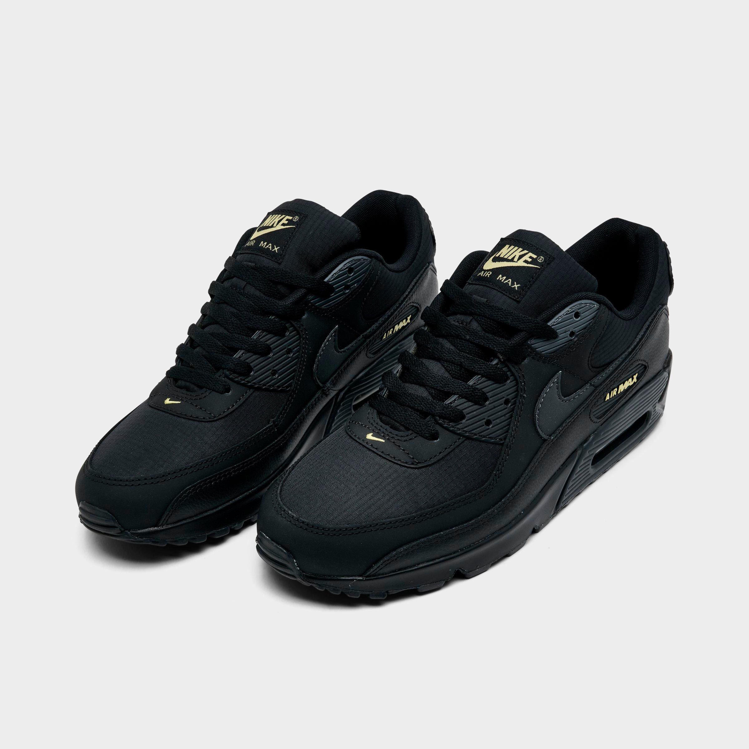 Men's Nithtke Air Max 90 Casual Shoes - Part 3 - Black/Buff Gold/Anthracite - Both shoes facing left
