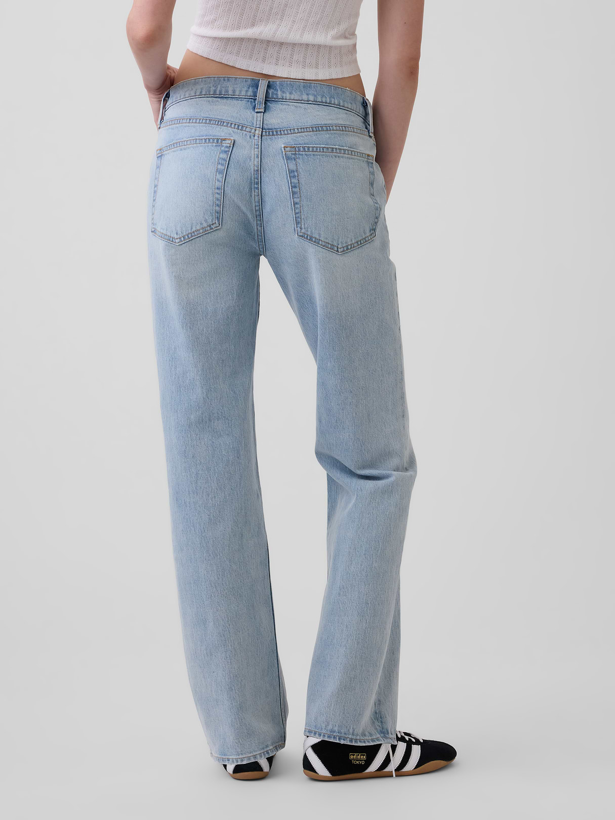 Mid Rise Relaxed Straight Jeans - Light indigo