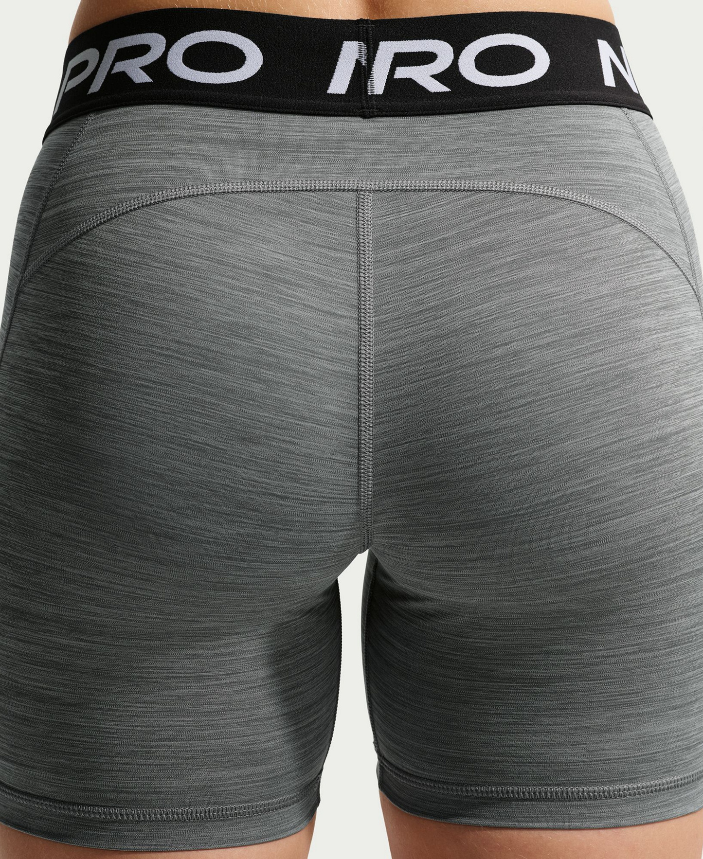 Nike Women's Pro 365 5" Mid-Rise Shorts - Smoke Gray Heather/black/white