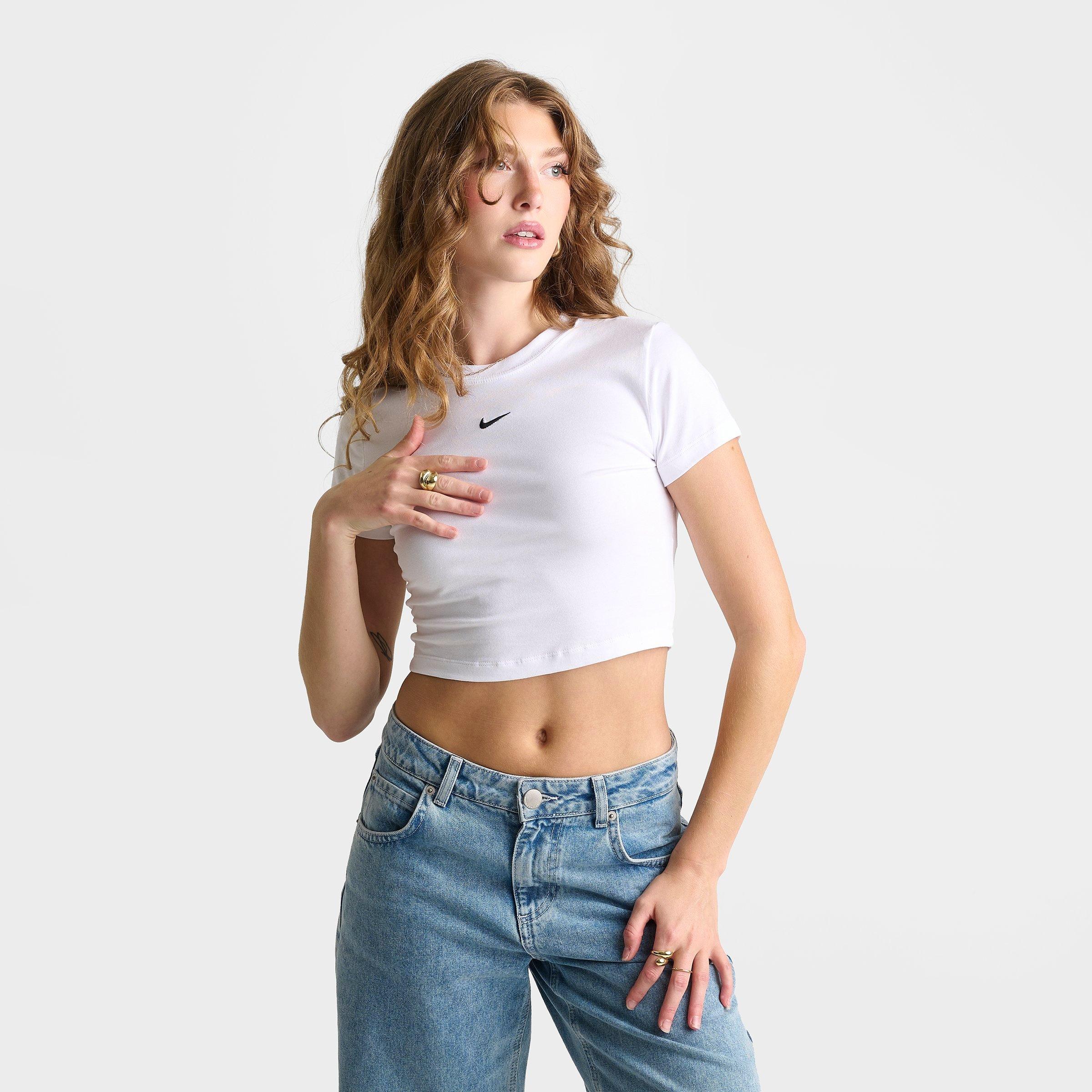 Women's Nithtke Sportswear Chill Knit Cropped T-Shirt - White/Black