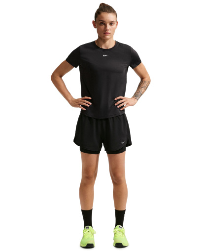 Nike Women's One Dri-Fit High-Waist 2-in-1 Shorts - Black/white