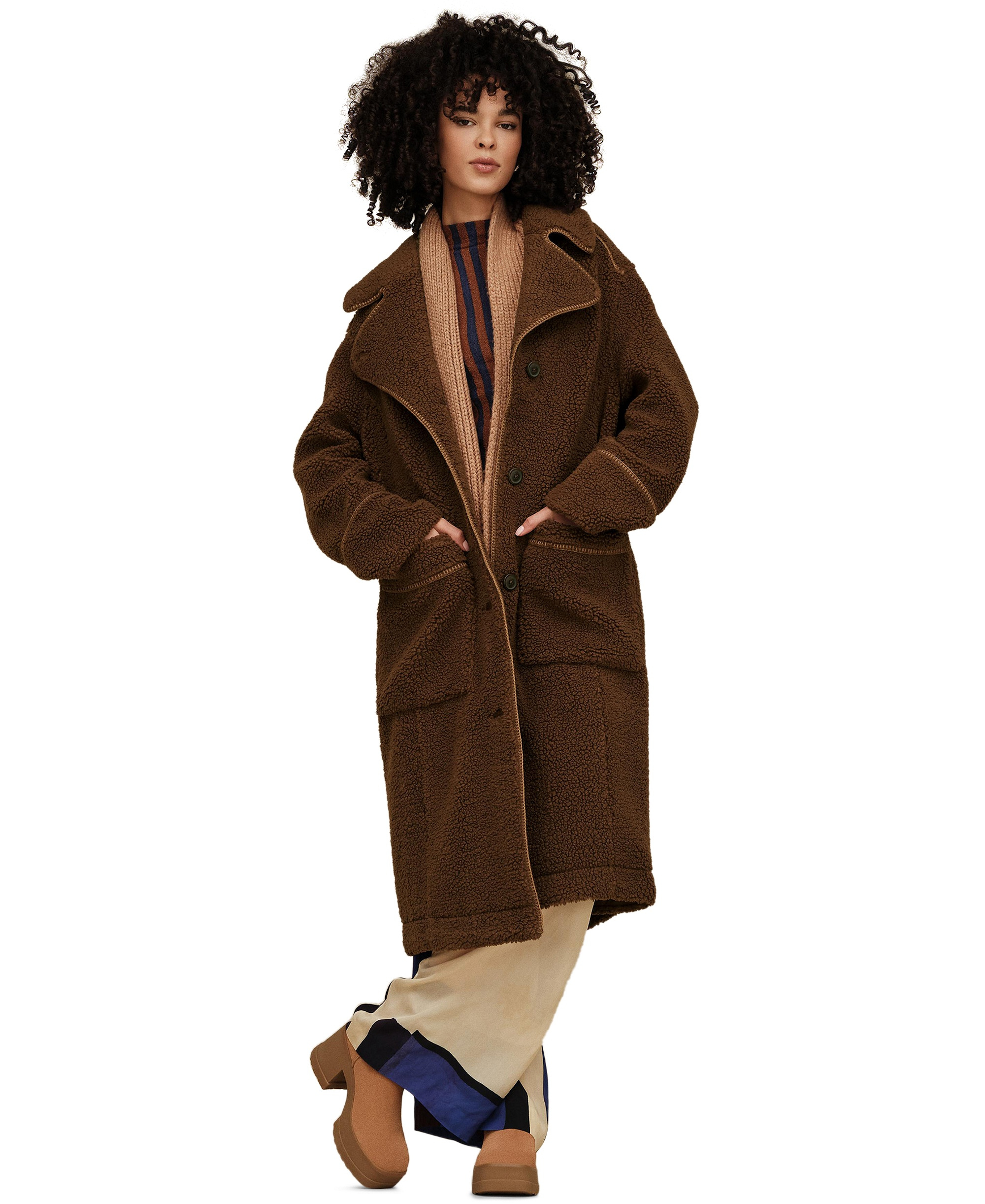UGG Women's Sema Fluff Coat - Deep Nutmeg