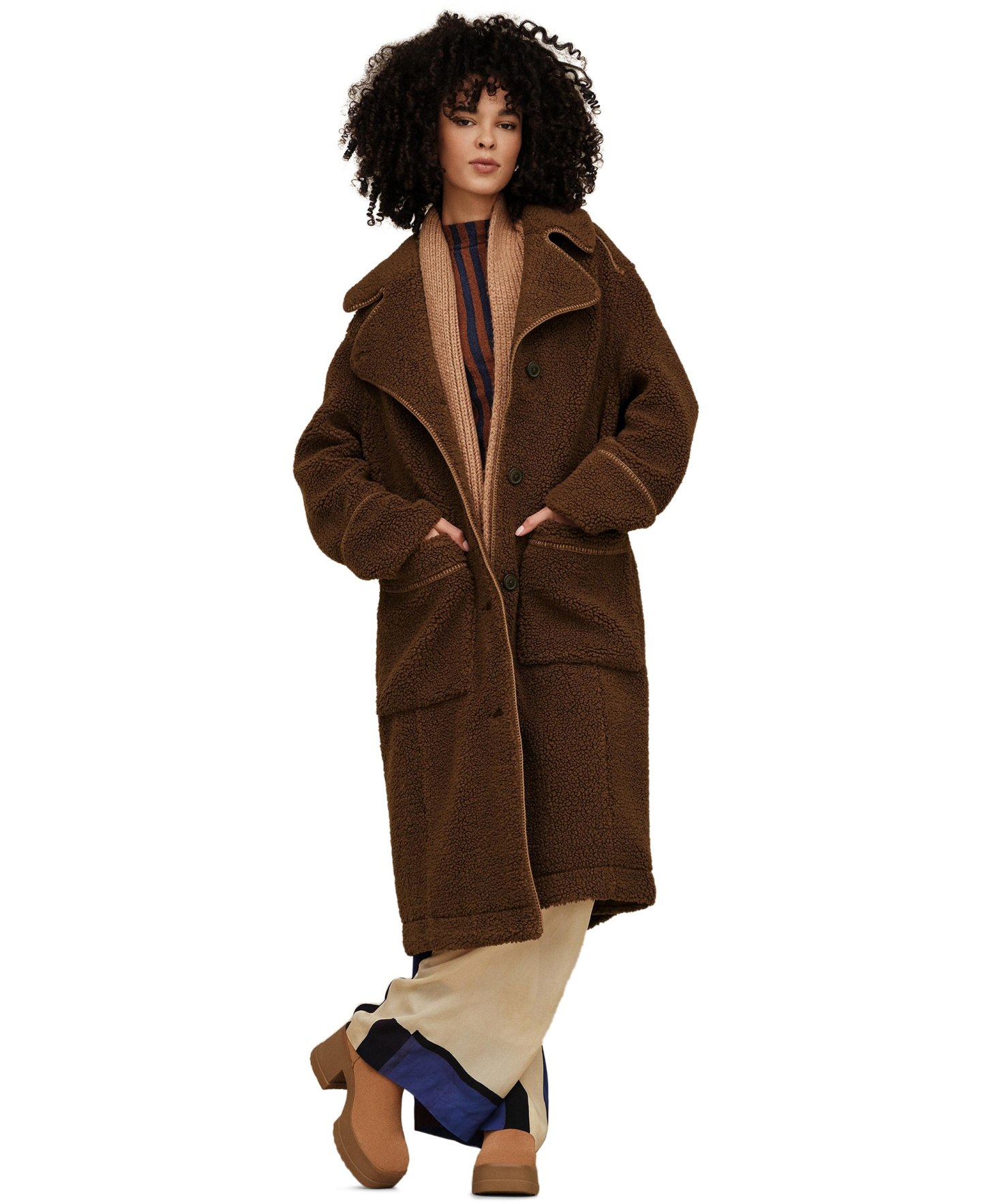 UGG Women's Sema Fluff Coat - Deep Nutmeg