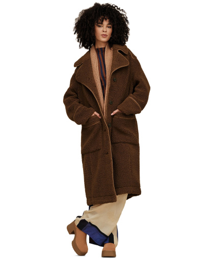 UGG Women's Sema Fluff Coat - Deep Nutmeg