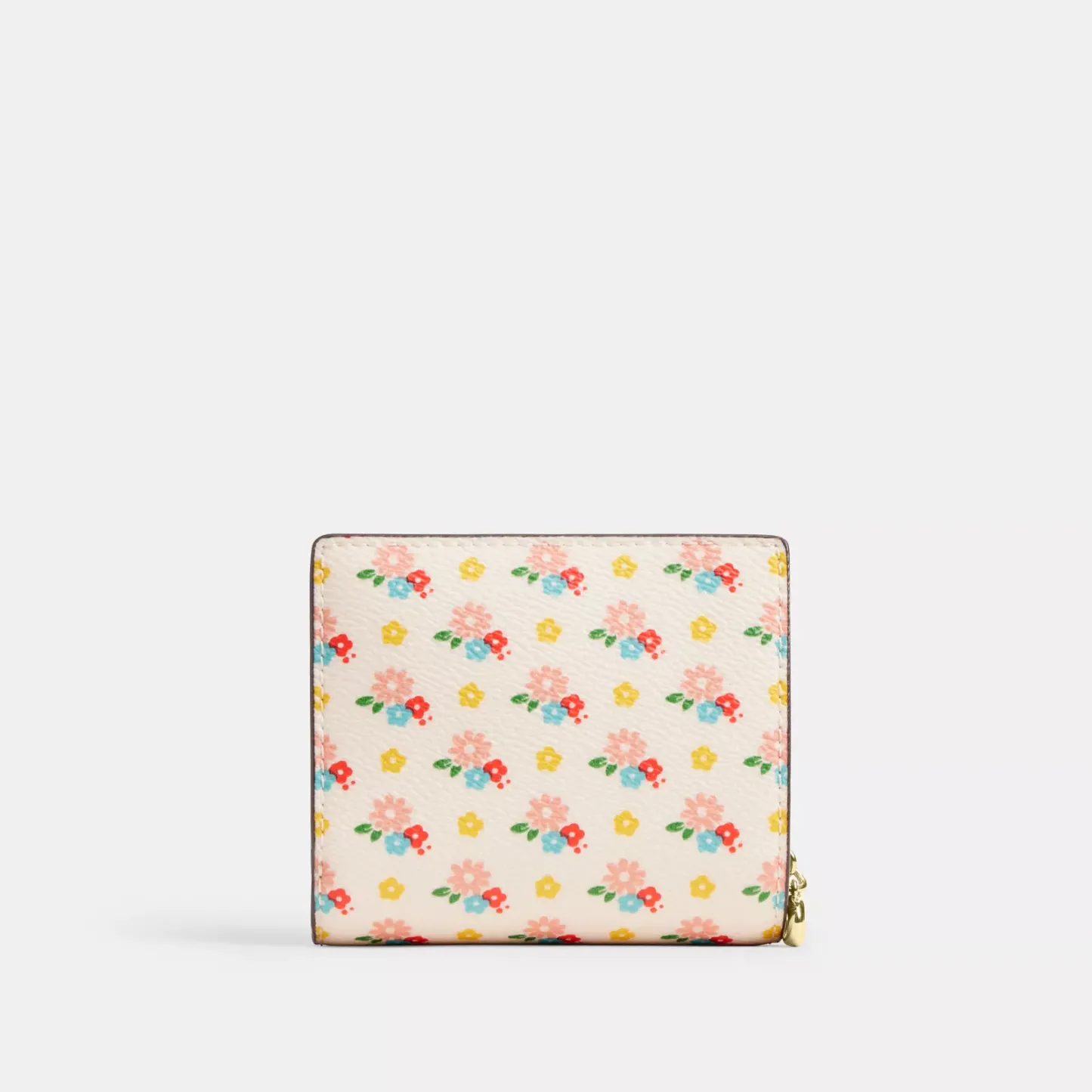Snap Wallet With Floral Print And Charm - Gold/Chalk Multi - view 4