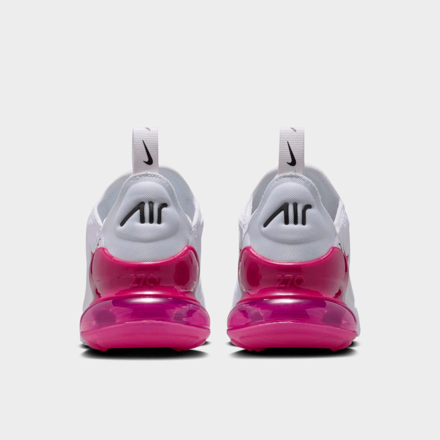 Big Kids' Nithtke Air Max 270 Casual Shoes - White/Black/Sweet Beet - Back view