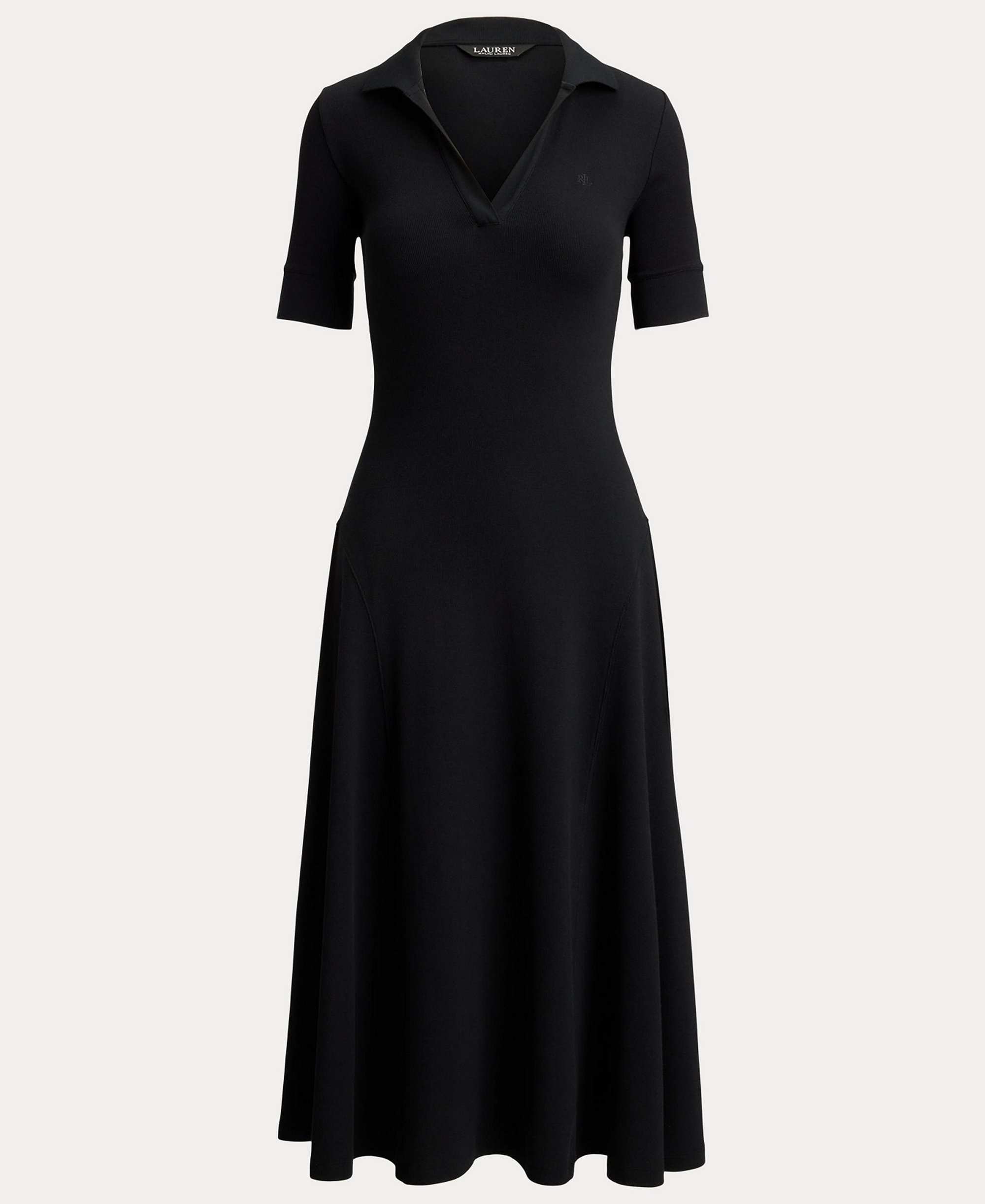 Lauren Ralph Lauren Women's Rib Knit Collared Dress - Black
