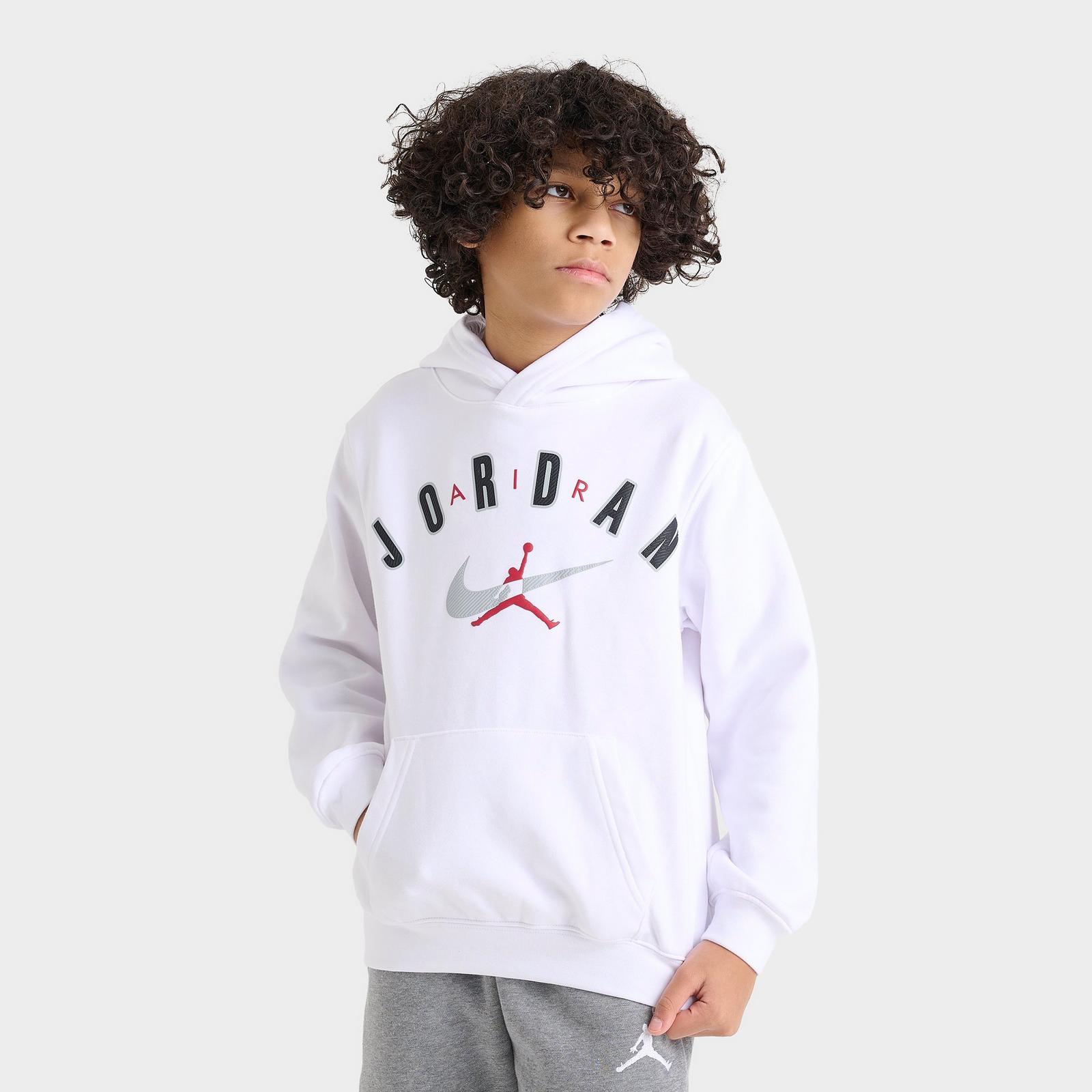 Big Kids' Jordan Jumpman Pullover Hoodie - White - view 1