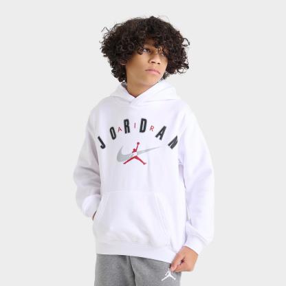 Big Kids' Jordan Jumpman Pullover Hoodie - White - view 1