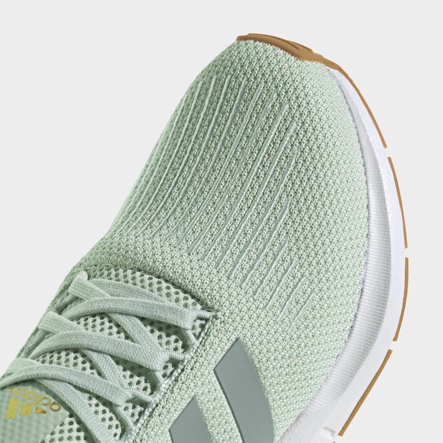 Women's adidas Swift Run 1.0 Casual Shoes - Linen Green/Wonder Sage/Cloud White - Detail shot