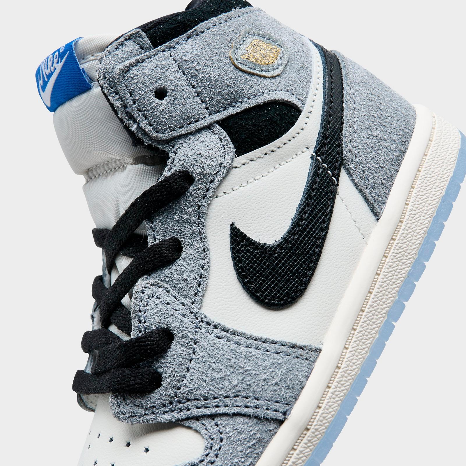 Kids' Toddler Air Jordan Retro 1 High OG Casual Shoes - Cool Grey/Black/Sail/Game Royal/White - view 3