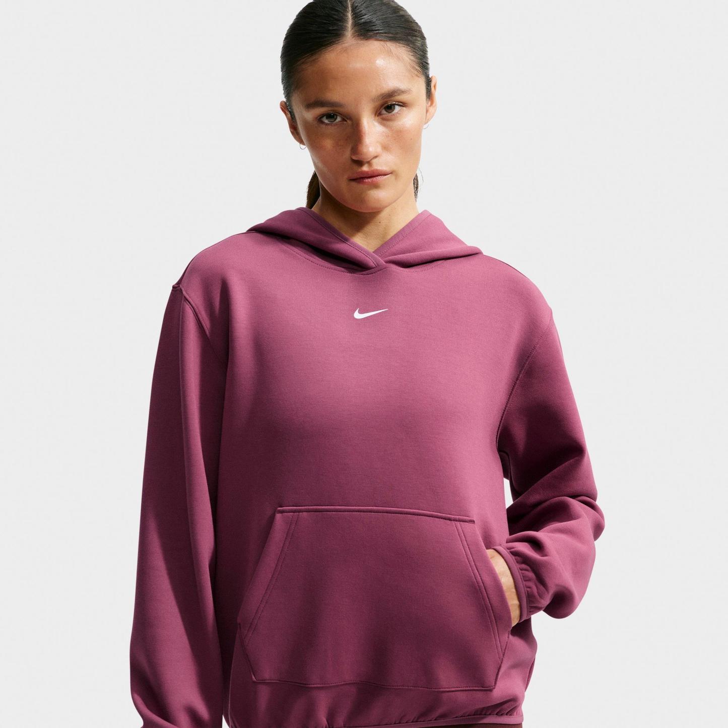 Women's Nithtke Studio Fleece Sport Dri-FIT Pullover Hoodie - Pink Smoke/White