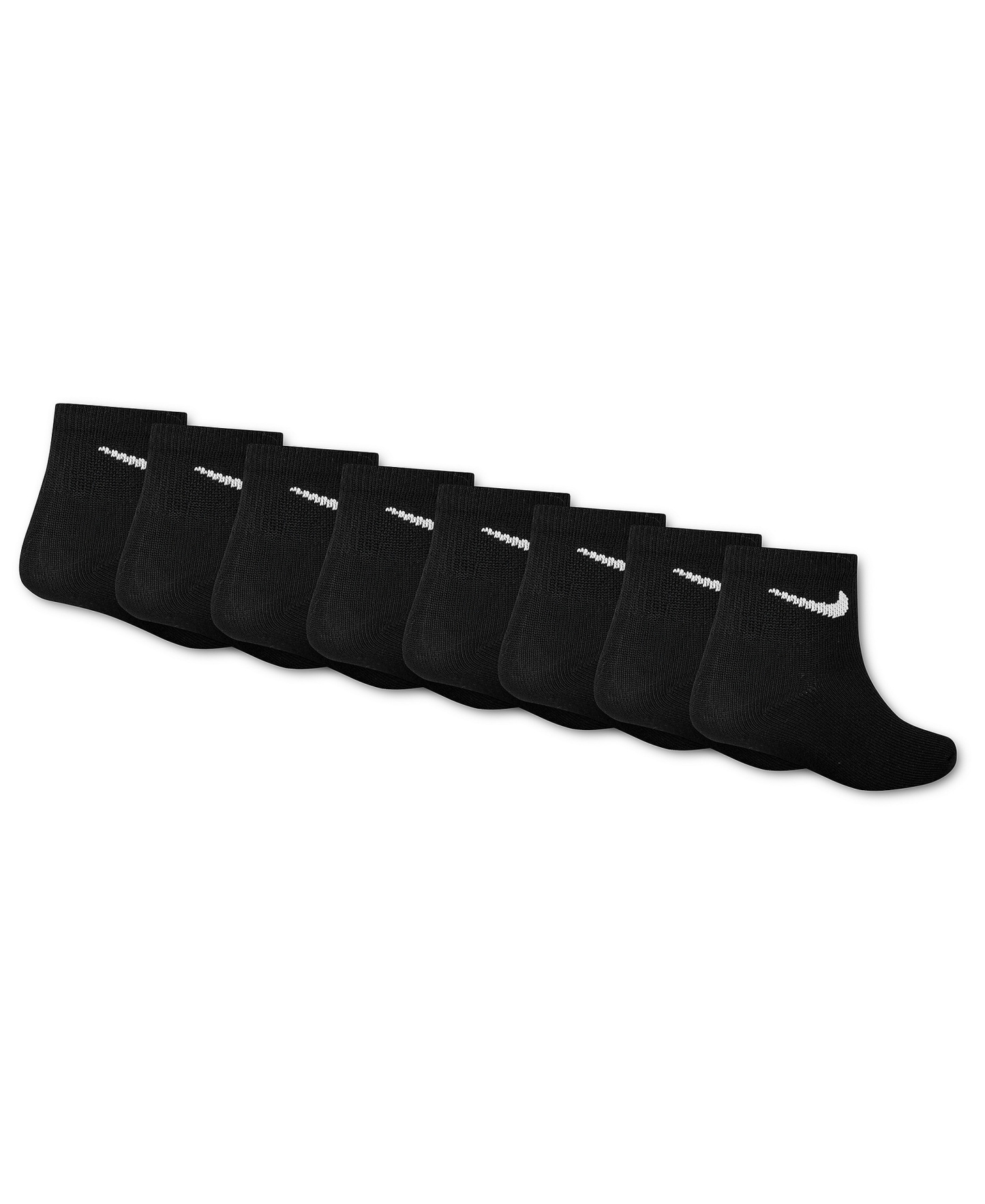 Nike Boys' and Girls' 5-7 Ankle Socks, 8-Pack - Black